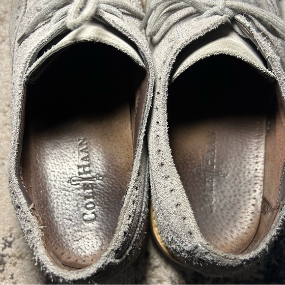 Cole Haan Gray Suede Wingtip Oxford Dress Shoes Size 10.5 - Picture 9 of 12